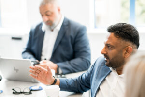 Brij Thankey in a leadership coaching conversation about people decisions and team performance