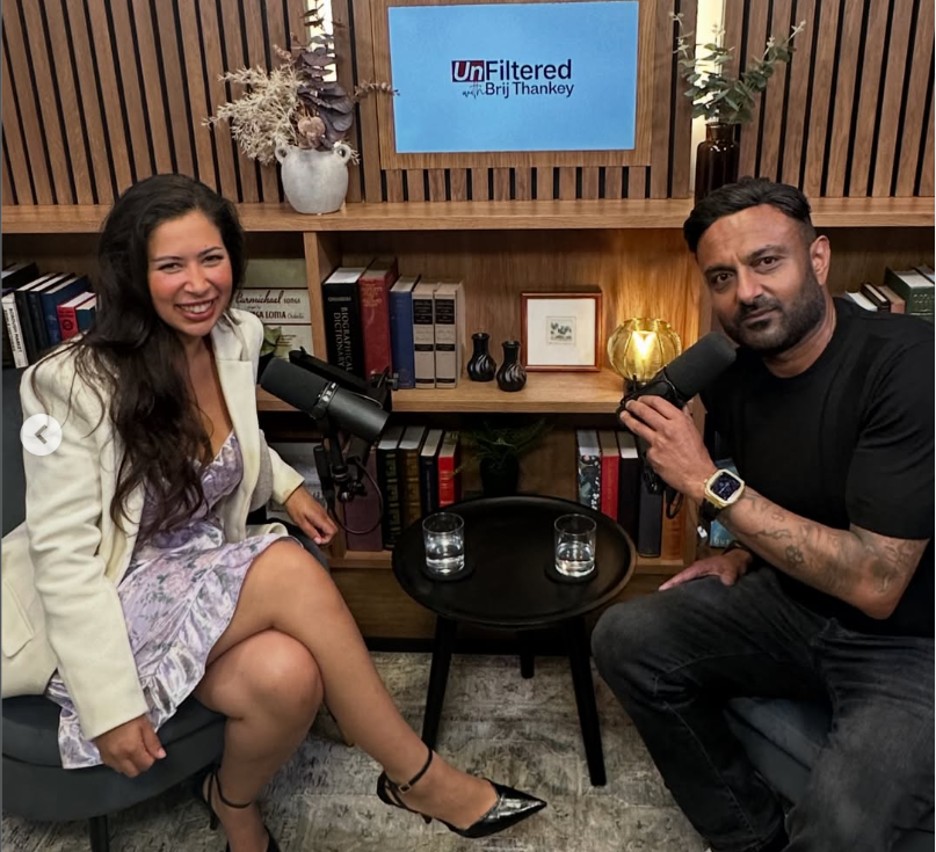 Dr Yasmin Garcia-Sterling and Brij Thankey at the studio